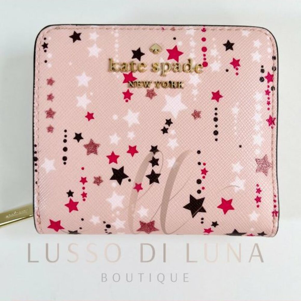 Kate Spade Staci Small Zip Around Bifold ID Window Wallet Twinkle Pink Multi1